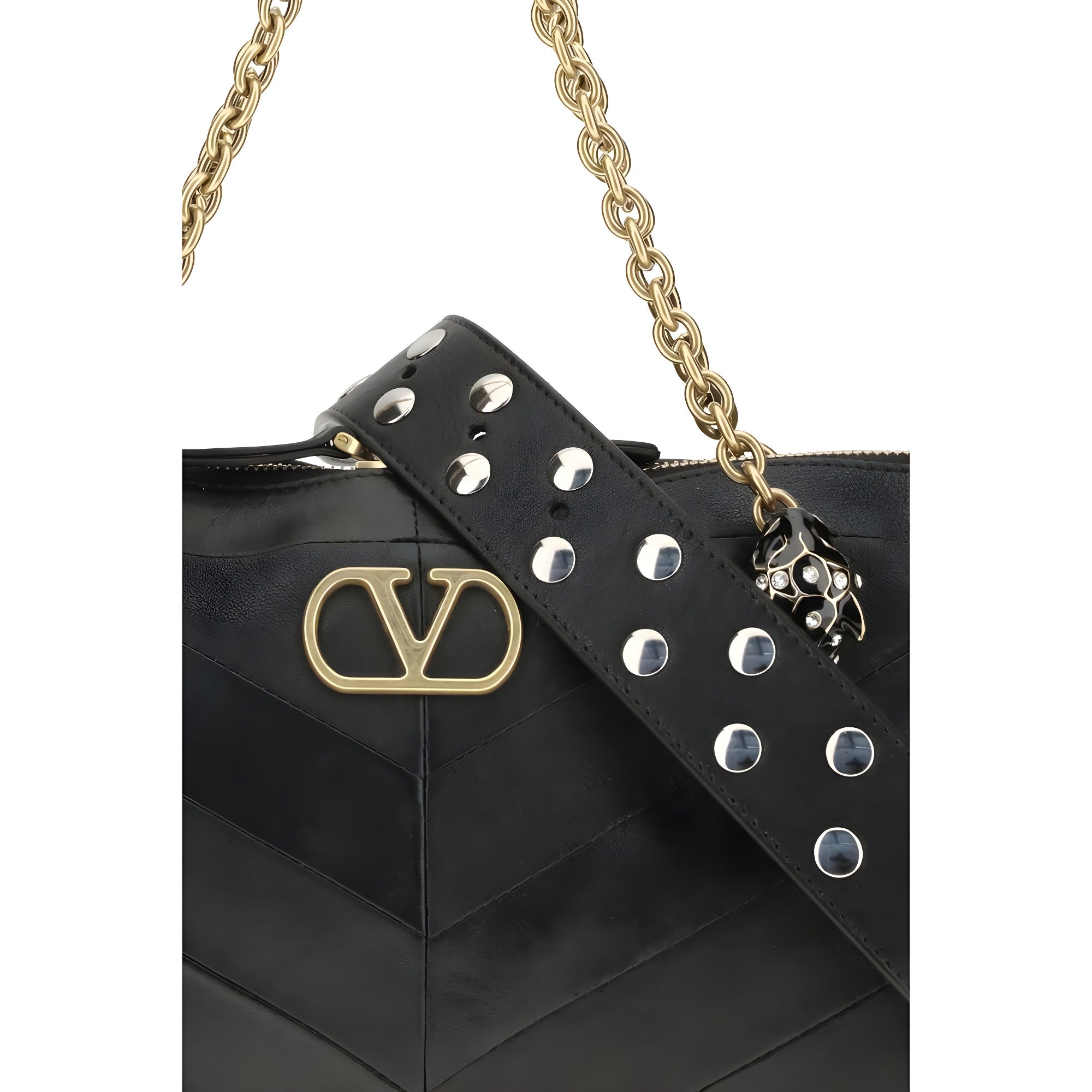 Valentino Garavani Black Lambskin Shoulder Bag