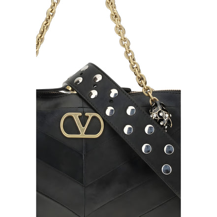 Valentino Garavani Black Lambskin Shoulder Bag