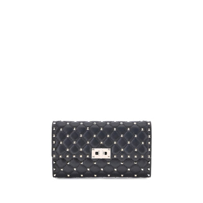 Valentino Garavani Black Leather Shoulder Bag
