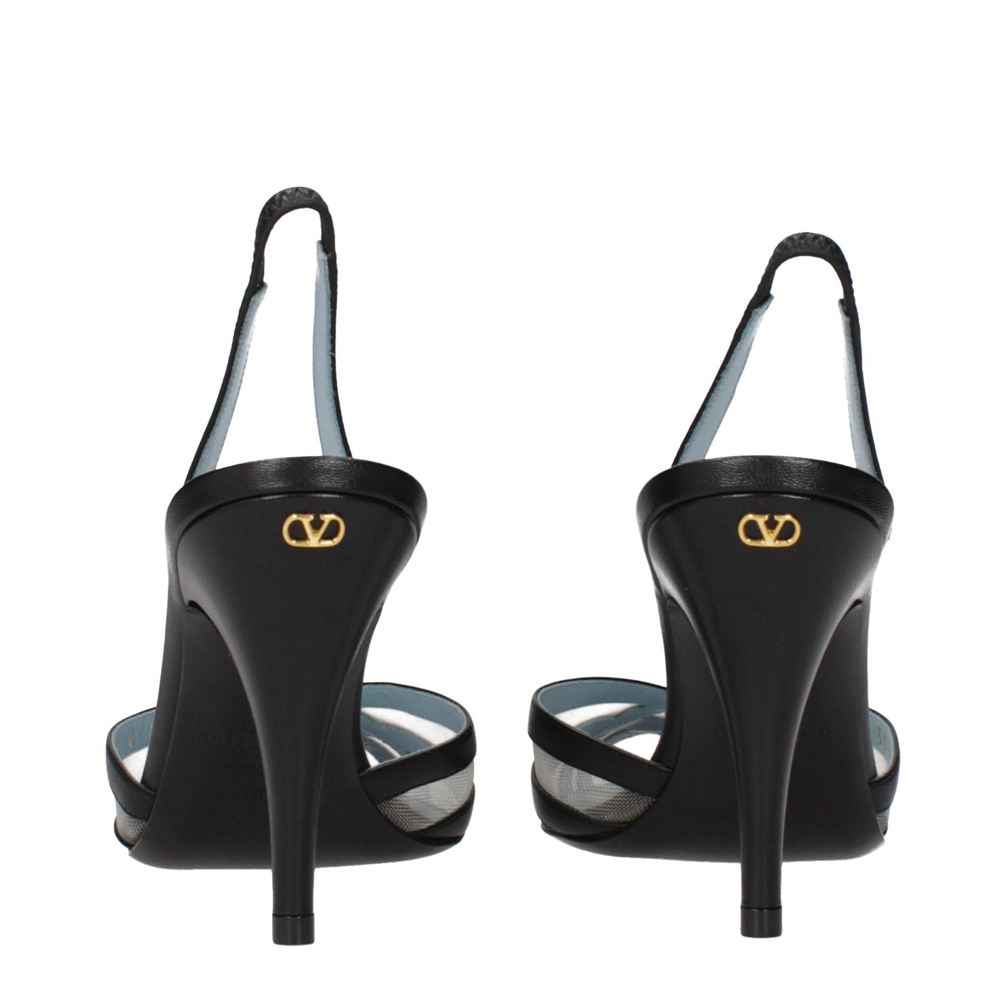 Valentino Garavani Black Leather High Heel Pumps