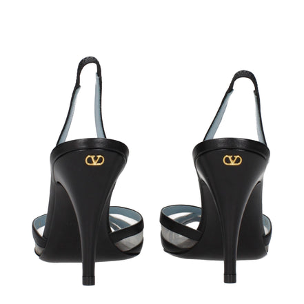 Valentino Garavani Black Leather High Heel Pumps