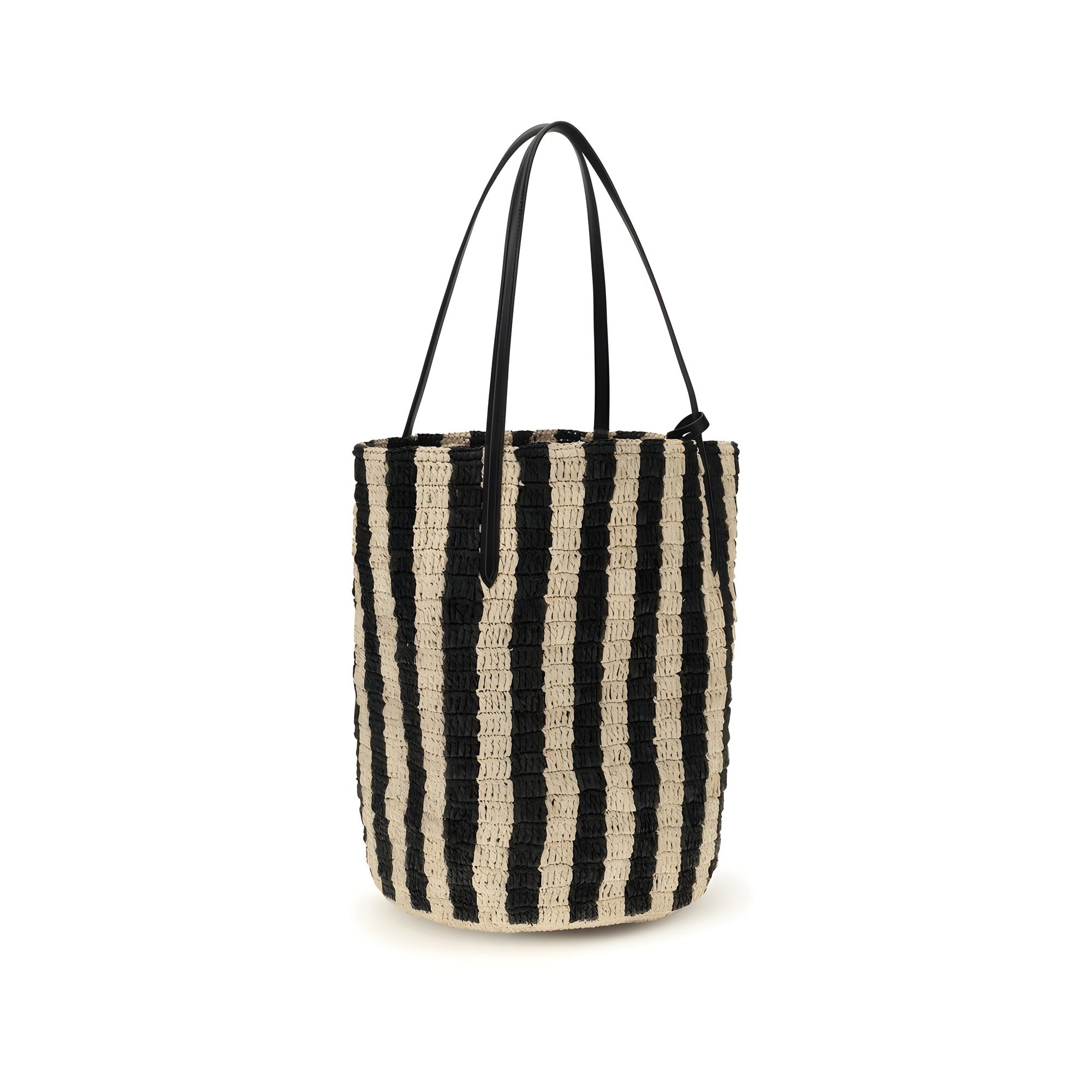 Valentino Garavani Black Raffia Bucket Bag