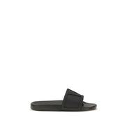 Valentino Garavani Black Rubber Flat Sandals