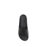 Valentino Garavani Black Rubber Flat Sandals