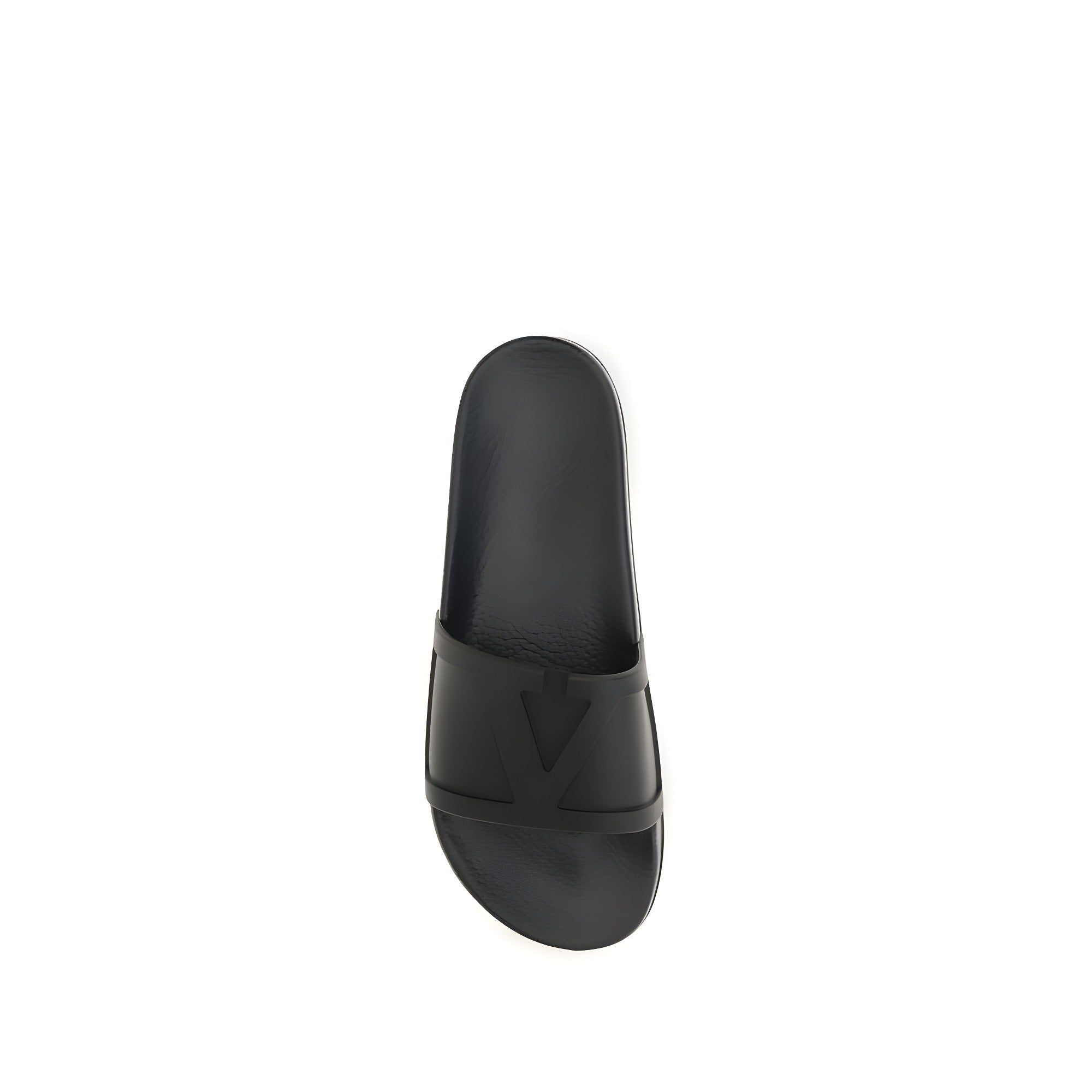 Valentino Garavani Black Rubber Flat Sandals