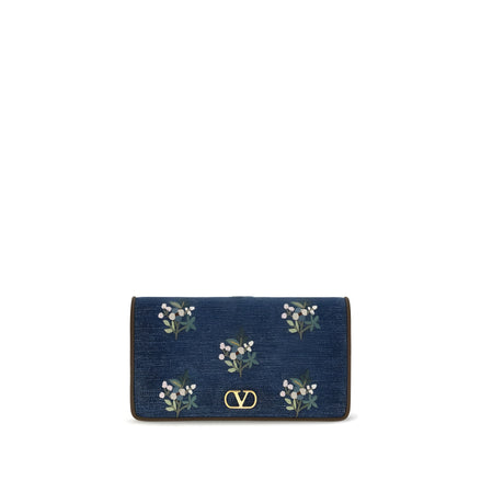 Valentino Garavani Blue Cotton Shoulder Bag