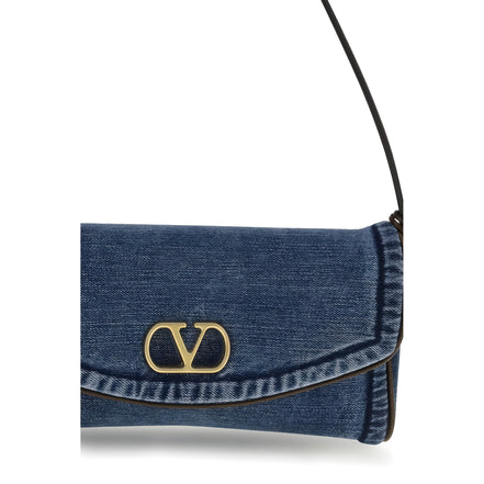 Valentino Garavani Blue Cotton Shoulder Bag