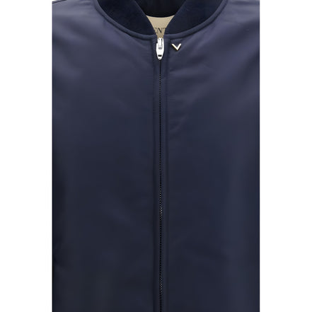 Valentino Garavani Blue Polyamide Bomber