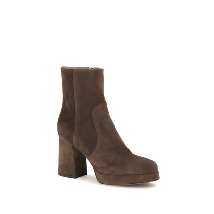 Valentino Garavani Brown Calf Leather Ankle Boots