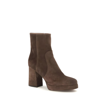 Valentino Garavani Brown Calf Leather Ankle Boots
