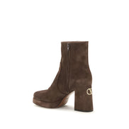 Valentino Garavani Brown Calf Leather Ankle Boots