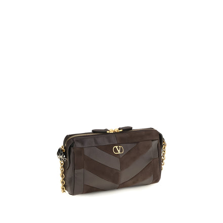 Valentino Garavani Brown Calf Leather Shoulder Bag
