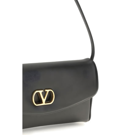 Valentino Garavani Brown Calf Leather Shoulder Bag