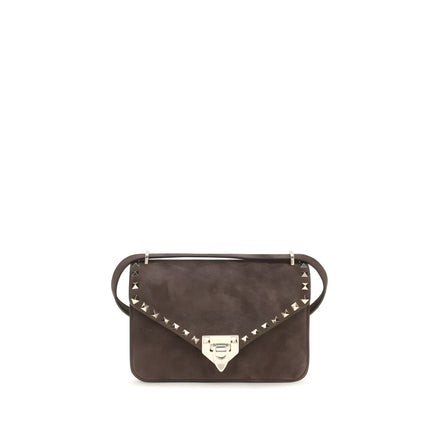 Valentino Garavani Brown Suede Leather Shoulder Bag