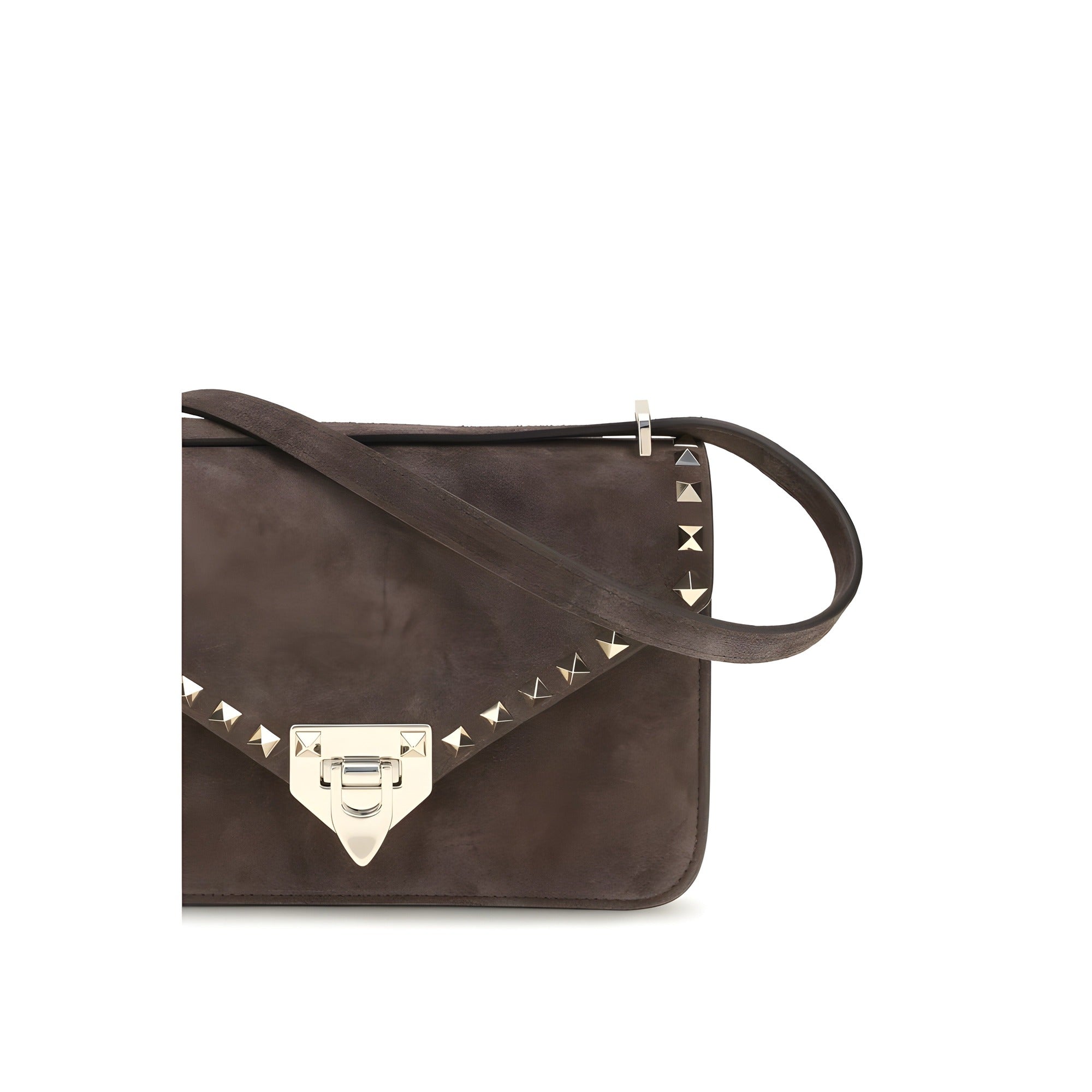 Valentino Garavani Brown Suede Leather Shoulder Bag