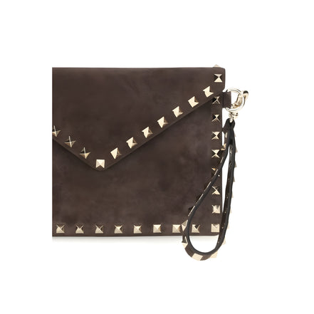 Valentino Garavani Brown Suede Leather Wallet