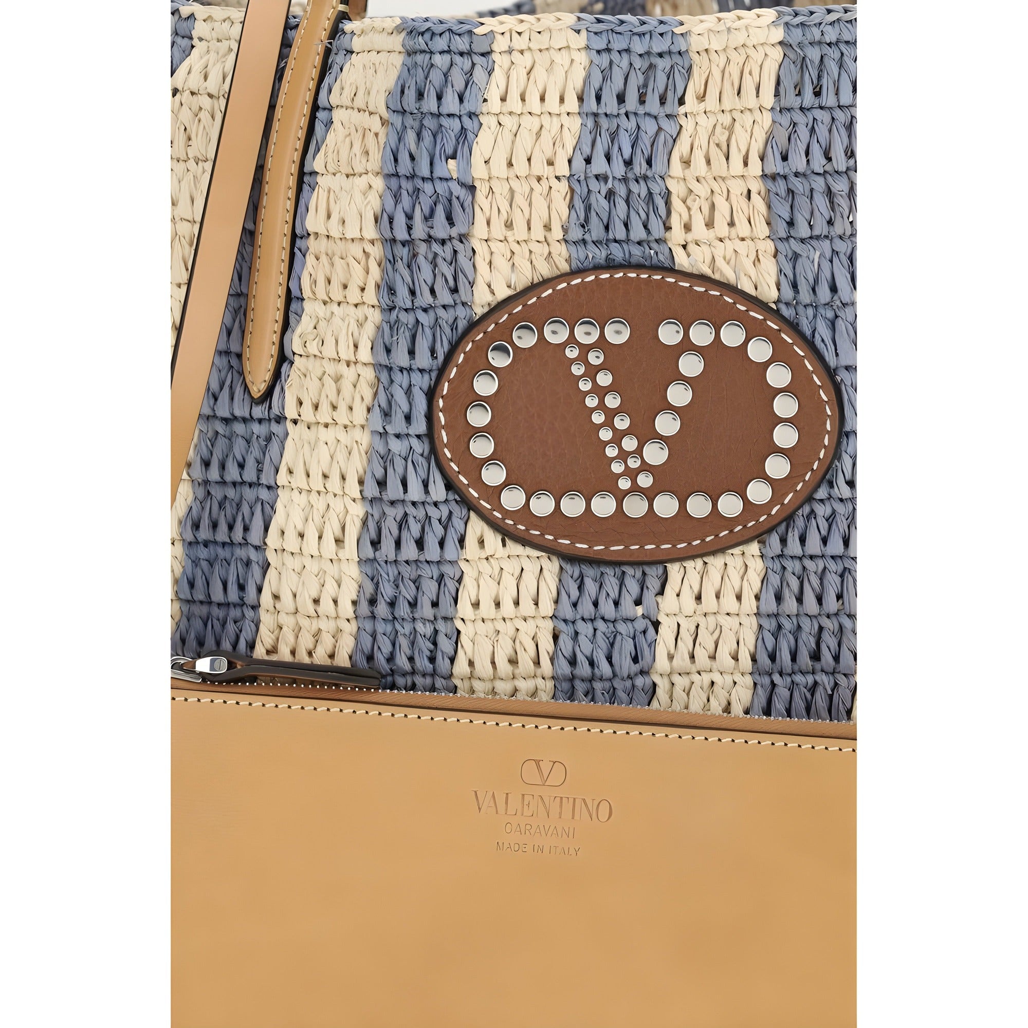 Valentino Garavani Multicolor Raffia Bucket Bag