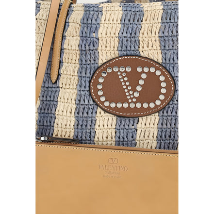 Valentino Garavani Multicolor Raffia Bucket Bag