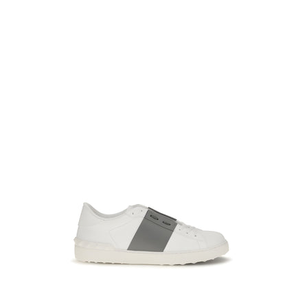 Valentino Garavani Silver Calf Leather Low Top Sneakers