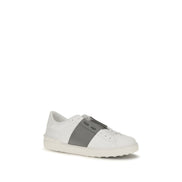 Valentino Garavani Silver Calf Leather Low Top Sneakers