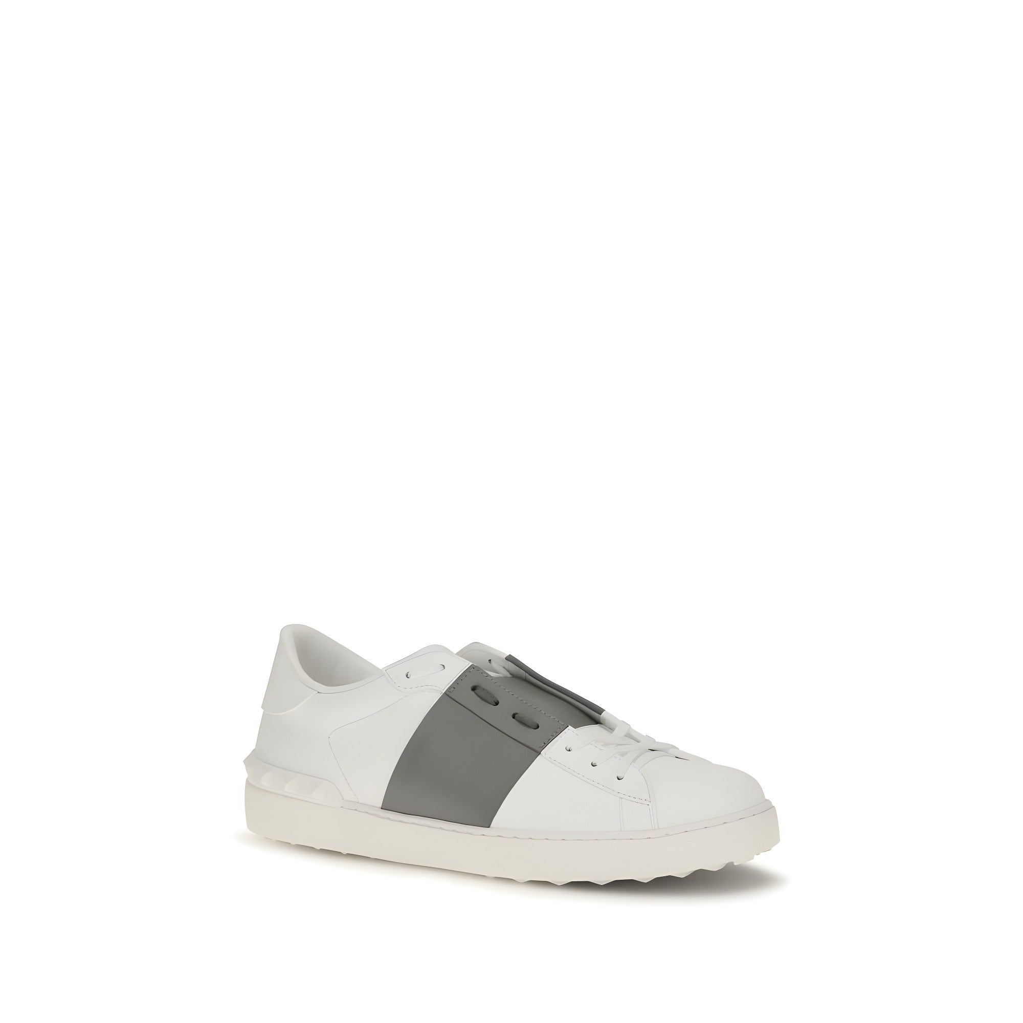 Valentino Garavani Silver Calf Leather Low Top Sneakers