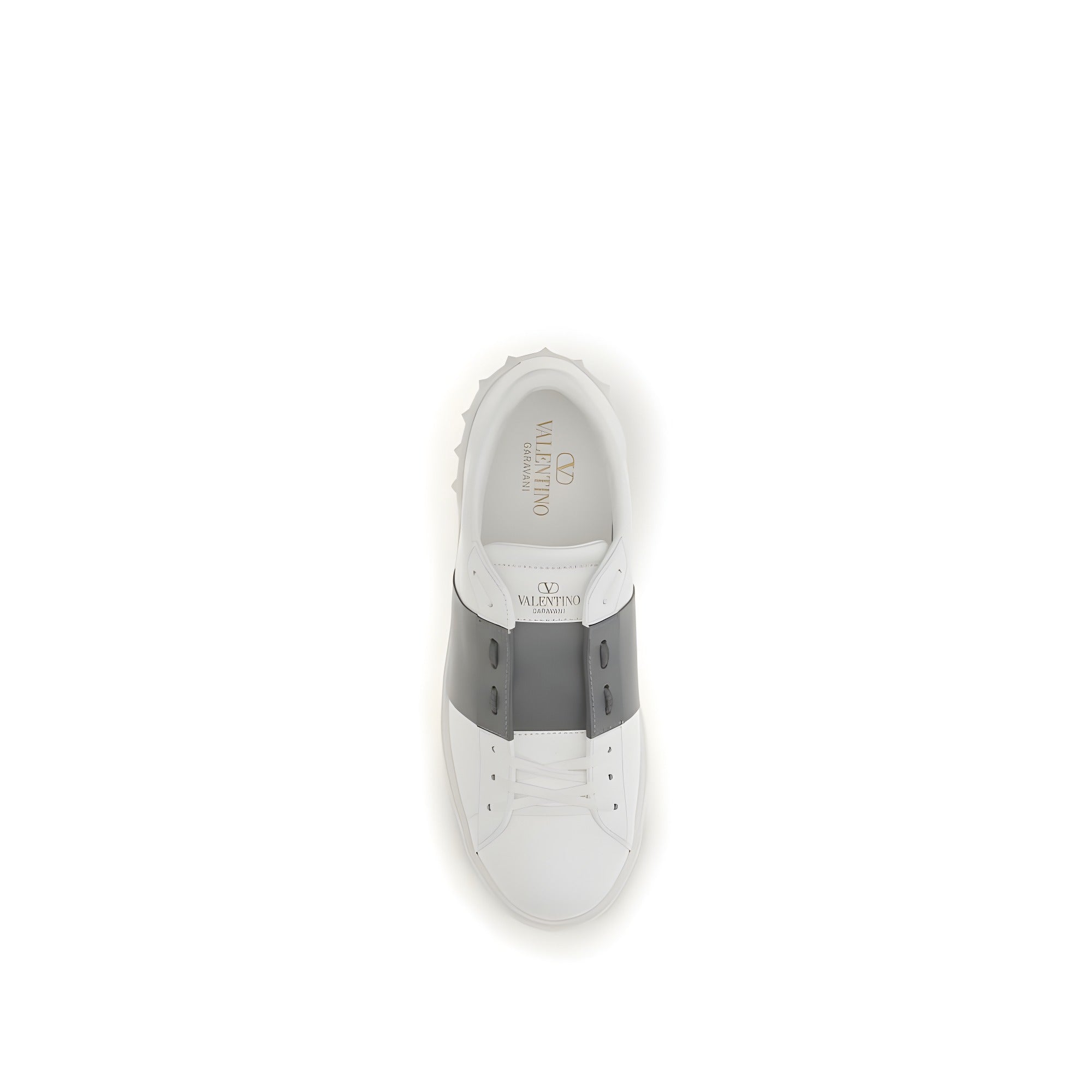 Valentino Garavani Silver Calf Leather Low Top Sneakers