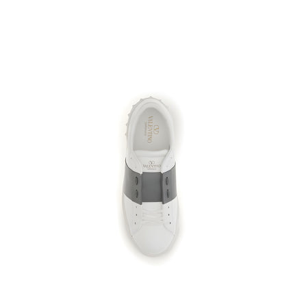 Valentino Garavani Silver Calf Leather Low Top Sneakers