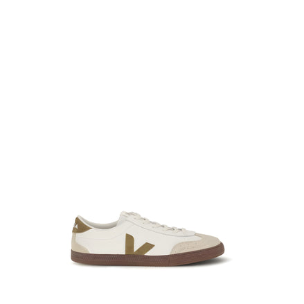 Veja Beige Leather Athletic Sneakers