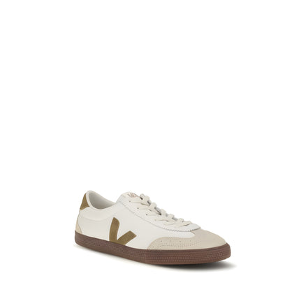 Veja Beige Leather Athletic Sneakers