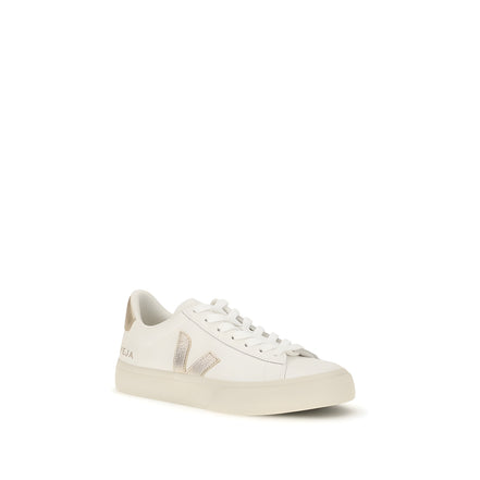 Veja White Calf Leather Low Top Sneakers