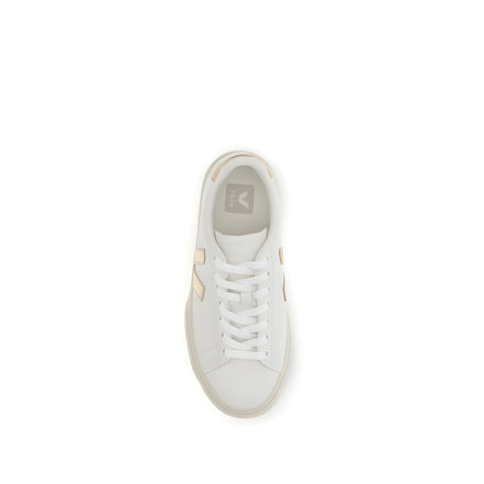 Veja White Calf Leather Low Top Sneakers