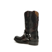 Versace Black Leather Ankle Boots