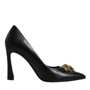 Versace Black Leather High Heel Pumps