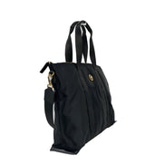 Sac cabas à bandoulière Versace La Medusa en tissu nylon noir