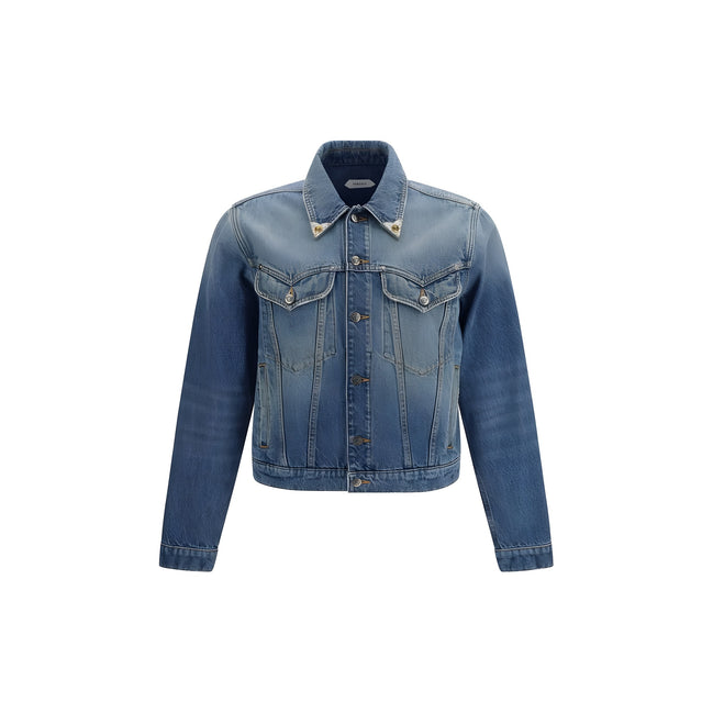 Versace Blue Cotton Denim Jacket
