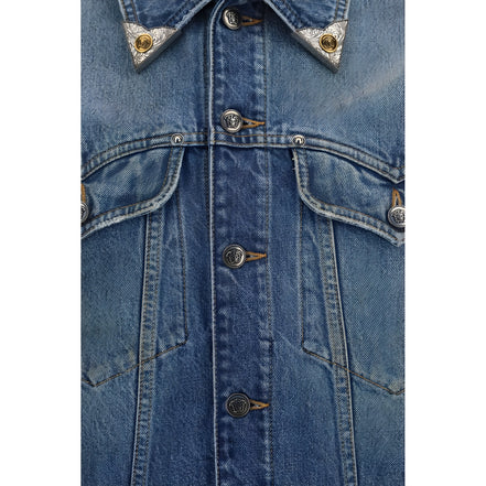 Versace Blue Cotton Denim Jacket