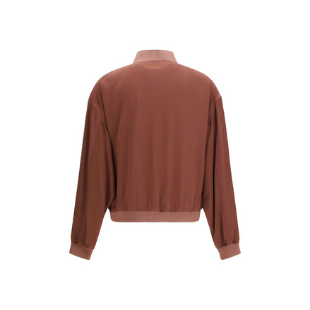 Versace Bordeaux Silk Bomber Jacket