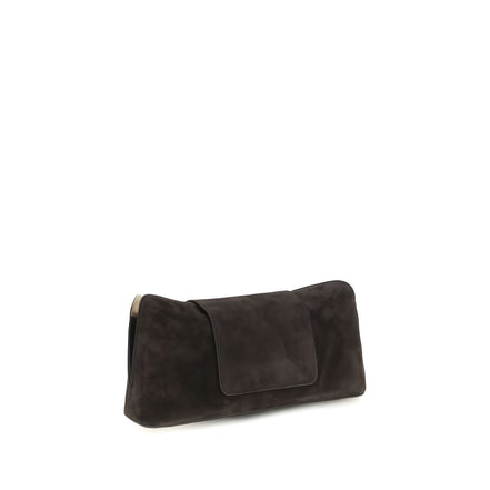 Versace Brown Suede Shoulder Bag