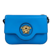 Versace La Medusa Blue Leather Crossbody Bag