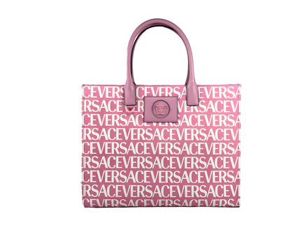Grand cabas Versace Medusa en toile rose pâle