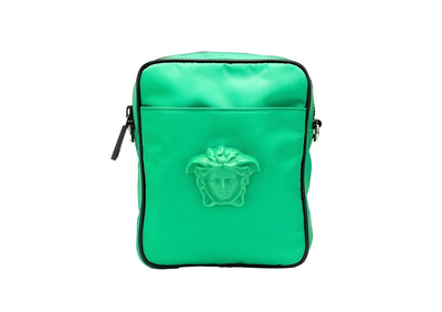 Sac bandoulière Versace Medusa en nylon vert vif
