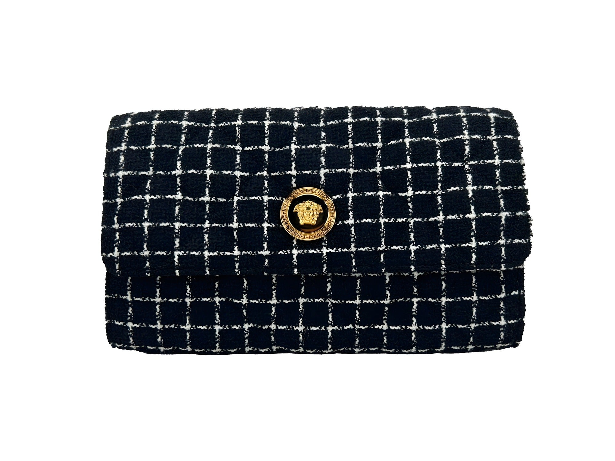 Versace Black Wallet On A Chain Crossbody Bag