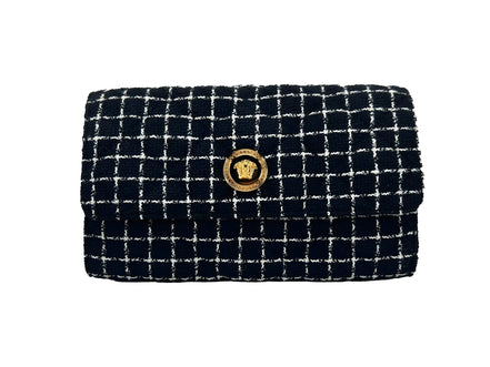 Versace Black Wallet On A Chain Crossbody Bag