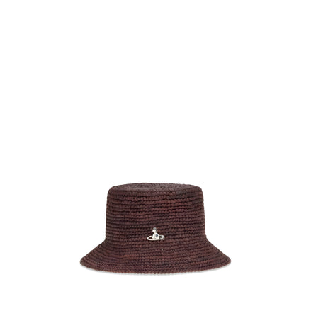 Vivienne Westwood Brown Raffia Bucket Hat