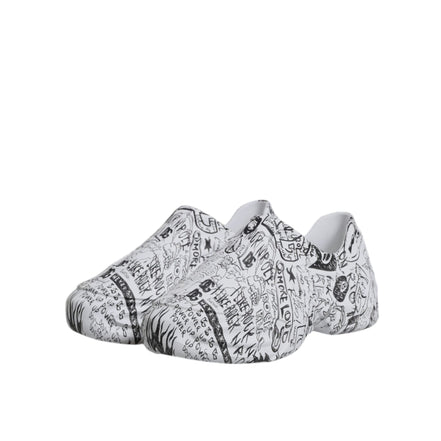 Dolce & Gabbana White Black Graffiti Daymaster Sneakers