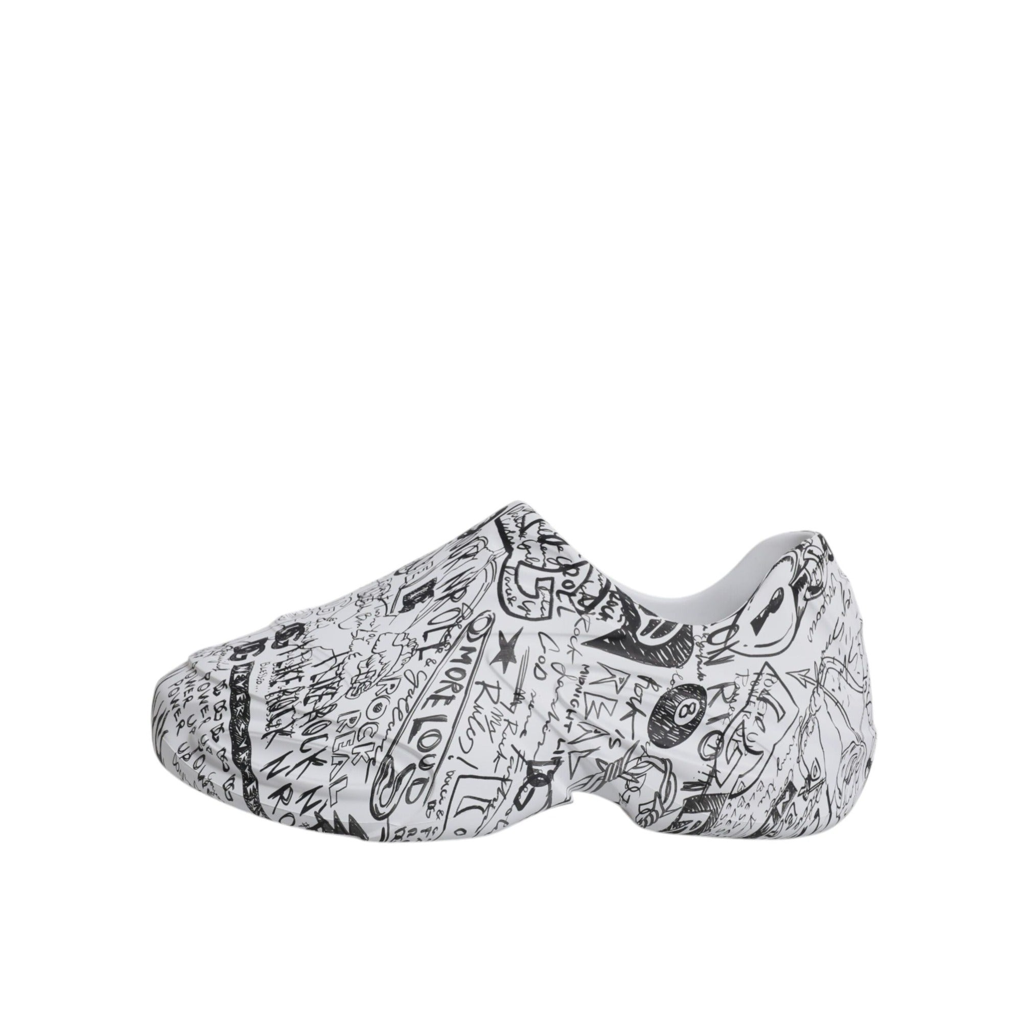 Dolce & Gabbana White Black Graffiti Daymaster Sneakers