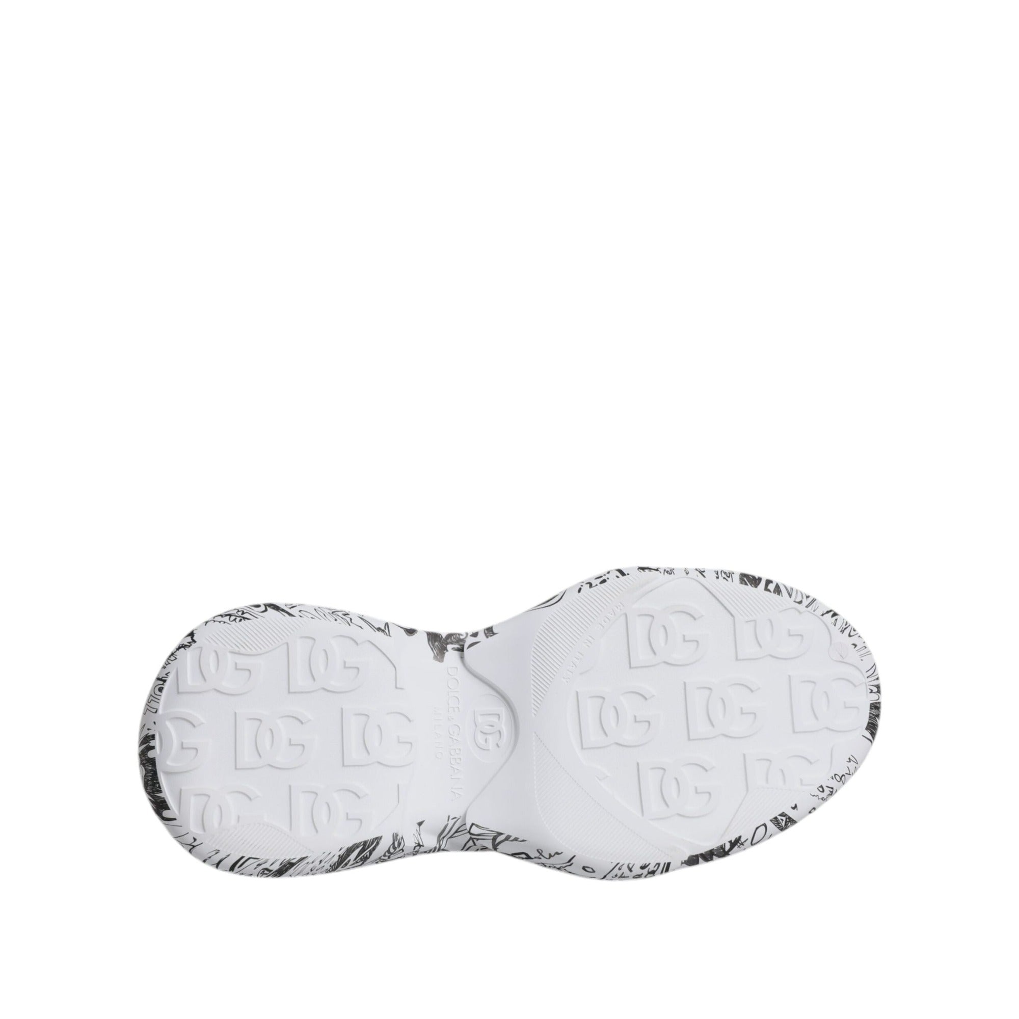 Dolce & Gabbana White Black Graffiti Daymaster Sneakers