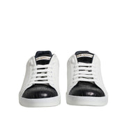 Dolce & Gabbana White Black Leather Portofino Sneakers