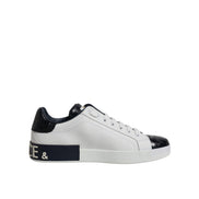 Dolce & Gabbana Baskets Portofino en cuir noir et blanc