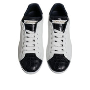 Dolce & Gabbana Baskets Portofino en cuir noir et blanc